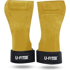 U Fit One Leer Lifting straps - Deadlift straps - Powerlifting - Fitness Straps - Wrist support - Bodybuilding - Crossfit
