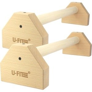 U Fit One Parallettes 50cm Push up Bars - Calisthenics - Push up grips - parallettes hout - Opdruksteunen - Opdruk steunen - Opdrukken - Dip bars - Fitness - Crossfit