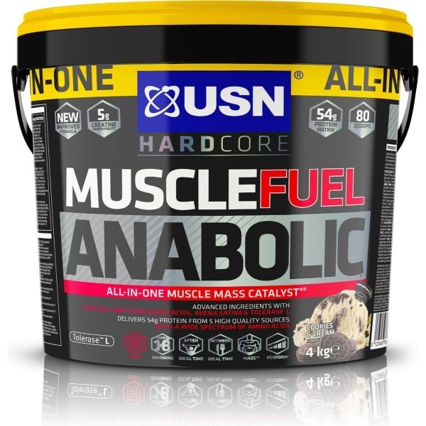 USN Muscle Fuel Anabolic (4000g) Cookies & Cream - Gewichtstoename - Zonder Creatine