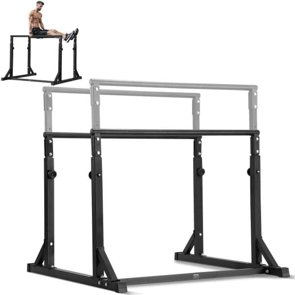 VEVOR Dip Bar, Heavy Duty Dip Stand Station Verstelbaar 363 Kg, Fitness Workout Dip Bar Station Stabilisator Parallette Push-Up Stand, Parallelle Staven voor Krachttraining In De Homegym