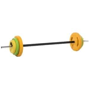 Verstelbaar Halterset - Dumbbell 20 KG - Antislipgreep - 2 x 5 kg, 2 x 2,5 kg, 2 x 1,5 kg Schijven - 1 x 2 kg Halterstang - Thuisgym Oplossing - Krachttraining - Oranje+Groen+Geel