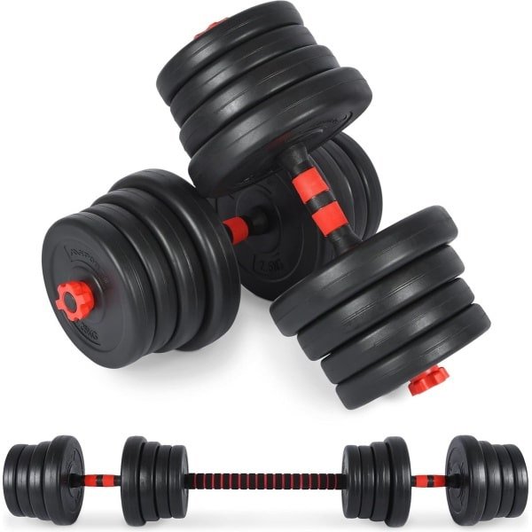 Verstelbare 2-in-1 Halterset - Korte en Lange Halters voor Krachttraining - 20, 30 of 40 kg