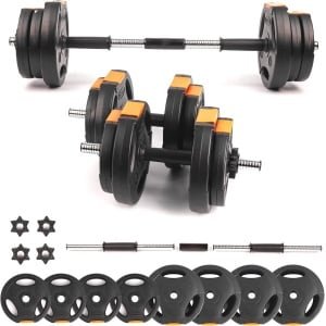 Verstelbare 2-in-1 Halterset voor Spier- en Krachttraining - Maximaal Gewicht 15 kg