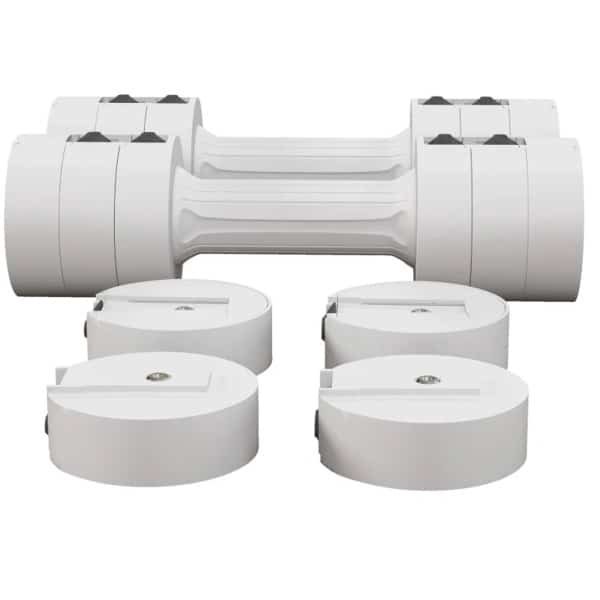 Verstelbare Dumbbell - Halter 2 x 2,5 kg (2,2 / 3,6 / 5 kg) - Set van 2 - Gewichten Set - Halterset - Dumbbell Set - Krachttraining - Fitness - Gym - Geschikt voor Thuis en Sportschool - Wit