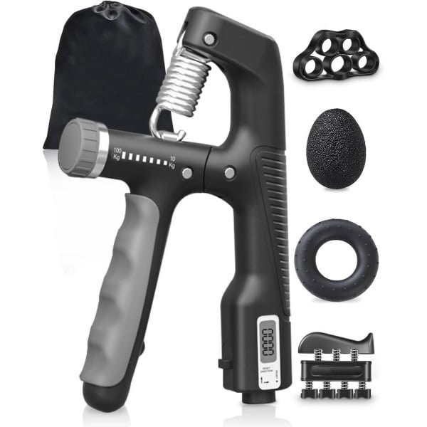 Verstelbare Handgrip voor Krachttraining - Vingertrainer en Antistressbal met Intelligente Teller