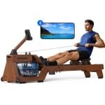 Water Roeimachine - Roeimachine - Magnetische Roeitrainer - Roeiapparaat - Bluetooth Connectie - Ergonomische Zitting - van Massief Hout - 22L Watertank - Max 150kg - Voor Thuisgebruik