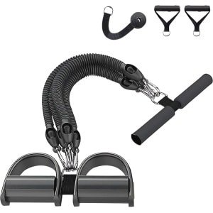 Weerstandsbandenset 45 kg - Sit-up Trainingsapparaat met Handgrepen en Voetpedaal voor Thuis Fitness en Krachttraining