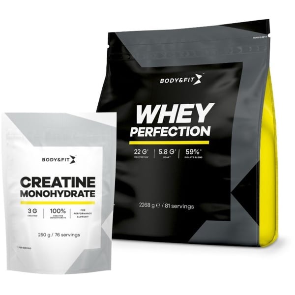 Whey Perfection Whey Protein 2268 gram Naturel en Creatine Monohydraat 250 gram Bundel