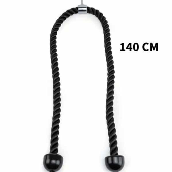 XXL Triceps Touw 140 cm - Extra Lang Fitness Touw voor Tricep Extensions, Face Pulls & Krachttraining - Geschikt voor Kabelmachines & Home Gym