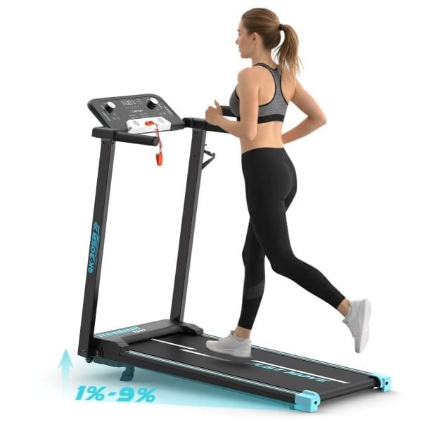 YEE RUN Loopband - met 9% Helling - 3.0 pk Motor - 1-14 km/u Snelheidsbereik - 130 kg Maximale belasting - Inklapbaar Loopband - Luidsprekers - Bluetooth-compatibel