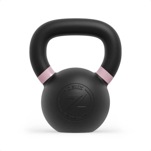 ZEUZ Kettlebell 8 KG - Gewichten voor Fitness & CrossFit - Conditie & Krachttraining - Gietijzer - Roze