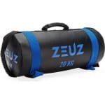 ZEUZ Powerbag 20 KG - Core Power Bag voor Fitness & CrossFit - Sandbag & Gewichtzak - 55 x 22 cm - Zwart & Blauw
