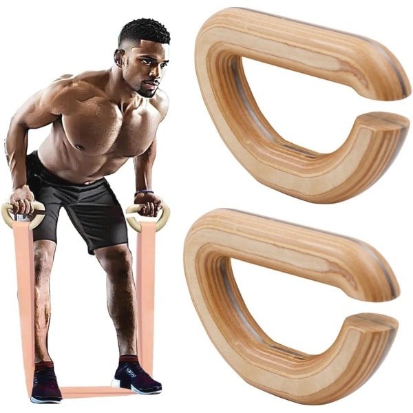 Zware Houten Weerstandsbanden voor Thuis Gym - Anti-slip Handgrepen voor Krachttraining en Pilates