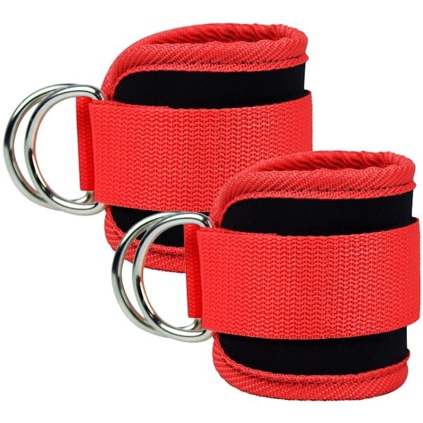 longziming -Rode Enkelbanden voor Kabelmachine - 2 Stuks Verstelbare Ankle Straps voor Krachttraining, Glute & Beenworkouts - Geschikt voor Vrouwen en Mannen