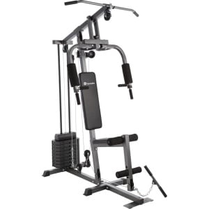 tectake® Fitness Krachtstation - Home Gym - Pull up station - Geschikt voor alle niveaus - Voor diverse spiergroepen - Krachttraining - Power Tower - Grijs