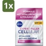 1 x NIVEA - CELLular Expert Filler Dagcrème - Anti-Veroudering Gezichtscrème - SPF 30 - Met Hyaluronzuur, Creatine & Foliumzuur - 50 ml - Anti-aging Crème - Rimpelverlichting - Huidverjonging - SPF 30 - Hyaluronzuur Crème