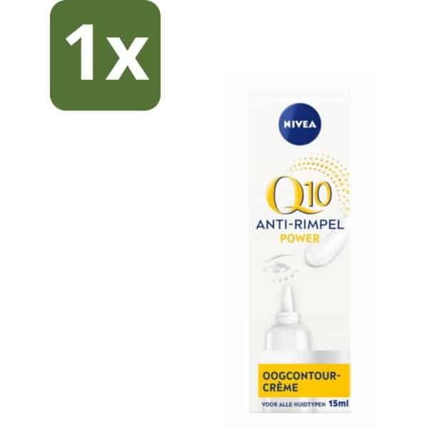 1 x NIVEA - Oogcrème - Q10 POWER - Tegen donkere kringen & rimpels - Voor alle huidtypen - Met Q10 & Creatine - 15 ml - Oogcrème - Donkere Kringen - Rimpels - Kraaienpootjes - Q10