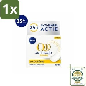 1 x NIVEA - Q10 POWER Dagcrème - Anti-Rimpel Crème - SPF 30 - Voor alle huidtypen - Met Q10 & Creatine - Collageenversterker - 50 ml- Anti-rimpel Crème - Rimpelvermindering - Huidveroudering - SPF 30 - Q10