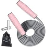 1LB Weighted Skipping Rope Extra Thick 7mm for Exercise Boxing Fitness Crossfit (Adjustable Speed Rope 3M Long) - Adult Men Women