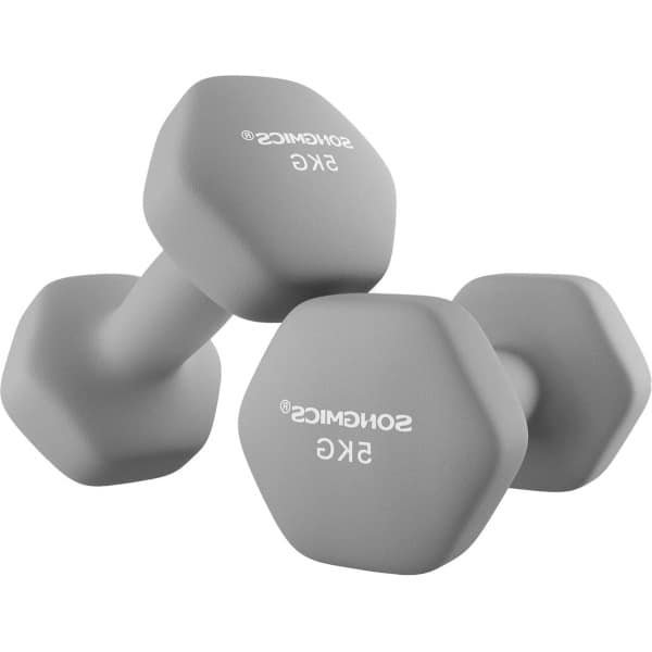 2 halter korte halter hexagon neopreen coating krachttraining workout fitnesstraining voor thuis - halter set