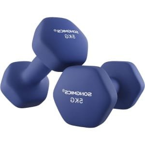 2 halters hexagon neopreen coating - korte halters voor krachttraining - workout fitnesstraining voor thuis