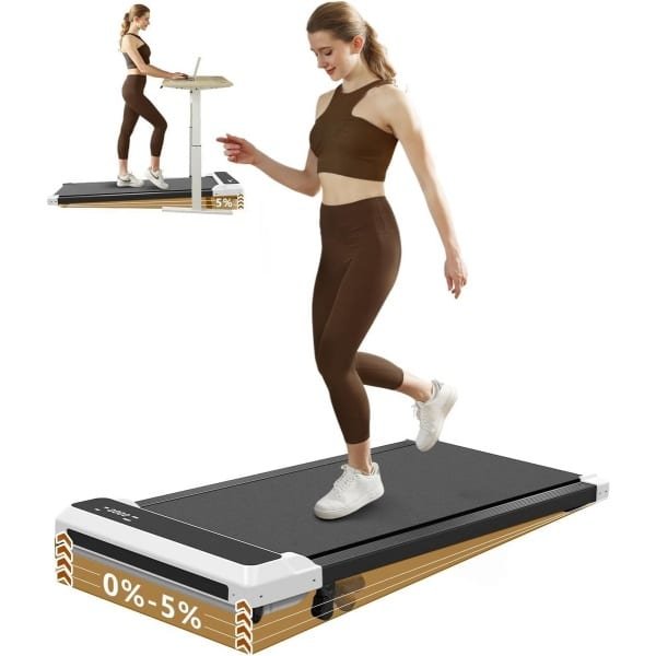 2-in-1 Loopband Onder Bureau met Helling voor Wandelen en Joggen