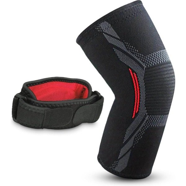 2 x Epicondylitis Elbow Bandage - Compression Elastic Bandage for Tendonitis - Adjustable Sports Belt for Tennis Arm - Unisex Men Women - Crossfit Tennis elleboog bandage