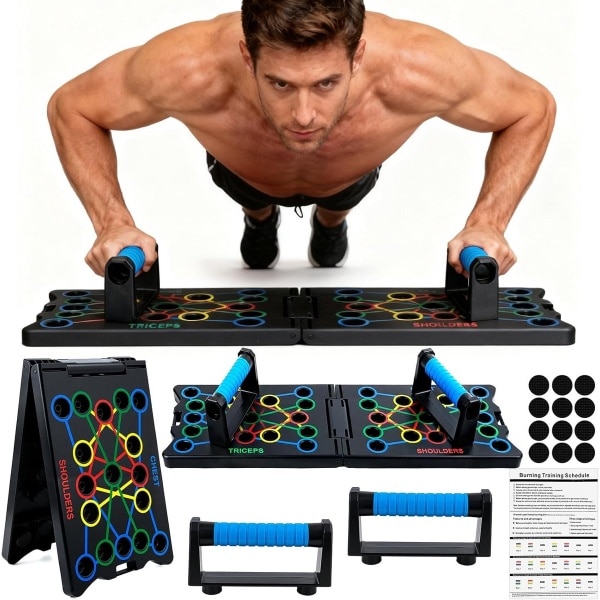 24-in-1 Multifunctioneel Push-up Board: Opvouwbare Krachttraining voor Borst, Rug & Triceps | Home Gym Oefenmateriaal