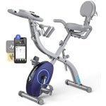 4-in-1 Hometrainer met LCD-monitor en Hartslagmeting - Inklapbare Fitnessfiets voor Thuis