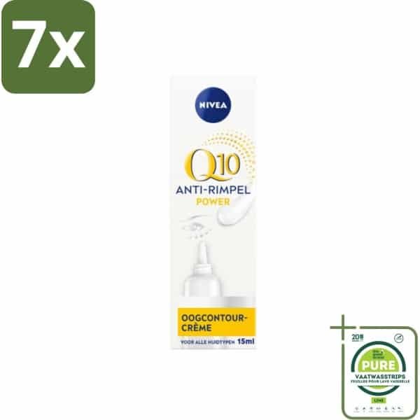 7 x NIVEA - Oogcrème - Q10 POWER - Tegen donkere kringen & rimpels - Voor alle huidtypen - Met Q10 & Creatine - 15 ml - Grootverpakking - NIVEA Oogcrème - Oogcontourcrème - Donkere Kringen - Wallen - Rimpels