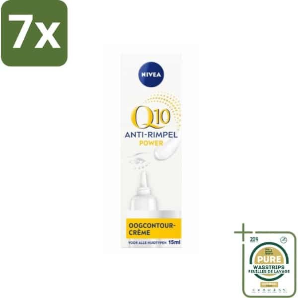 7 x NIVEA - Oogcrème - Q10 POWER - Tegen donkere kringen & rimpels - Voor alle huidtypen - Met Q10 & Creatine - 15 ml - Grootverpakking - Oogcrème - Donkere Kringen - Rimpels - Kraaienpootjes - Q10