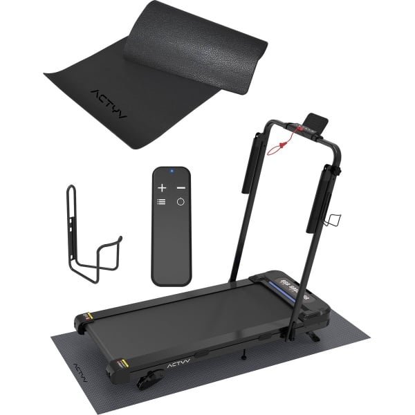 ACTYV Loopband Inklapbaar 1-12km/u met 6% Hellingsfunctie - Inclusief Smeerolie, Beschermmat - Hardloopband - Treadmill - Wandelband - Walking pad - Voor Thuis - Elektrisch - Opvouwbaar