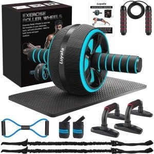 Ab Roller Wiel - 10-in-1 Oefeningen Set voor Thuis Gym - Krachttraining voor Buikspieren