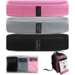 Allecta - Fitnessbanden Set voor Benen & Billen - Stoffen Weerstandsbanden - Gymnastiekband voor Krachttraining, Spieropbouw & Yogatraining - 3 Stuks, 37 cm x 8,3 cm