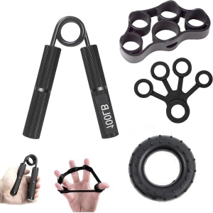 Allecta - Handgrip voor krachttraining armen en pols - 4 stuks, spieren voorarmen, vingerstretcher voor handherstel.