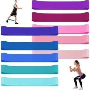 Allecta - Set van 10 weerstandsbanden voor krachttraining en yoga, 5 weerstandsniveaus, voor dames en heren