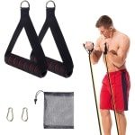 Allecto Plus - Fitnessband Handgrepen - Handvat voor weerstandsband - Enkele handgreep met kabelhaak en karabijnhaak - Trekkoord-handvat voor fitnessbanden - Fitness accessoires - Krachttraining