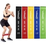 Allecto plus - Fitnessbanden set voor spieropbouw en yoga, 5 sterktes - Gymnastiekband voor crossfit - Weerstandsbanden voor mannen en vrouwen