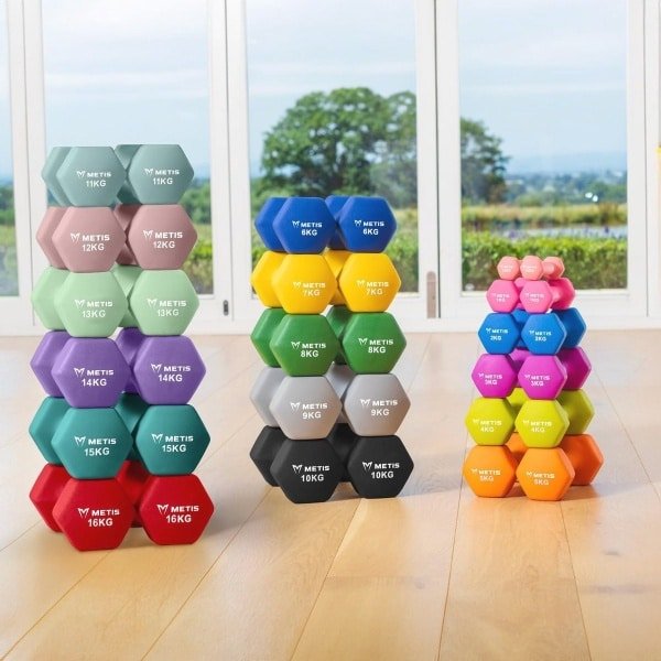 Anti-roll Neopreen Hex Dumbbells - Ergonomisch Ontwerp voor Krachttraining
