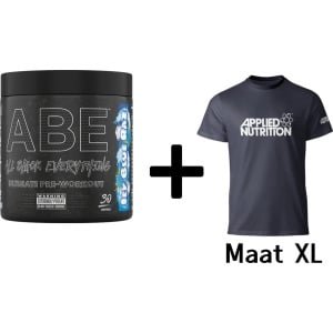 Applied Nutrition - ABE Ultimate Pre-Workout + T-Shirt - 315 g - Icy Blue Raz Smaak - 30 servings - Pre-Workout - Pre Workout - Preworkout - Fitness - Gym