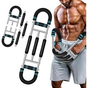 Armtrainer - Krachttrainer - 3 Verstelbare Weerstanden 40-60KG - U-Vorm & Veelzijdig - Afneembaar & Draagbaar - Voor Thuis & Gym