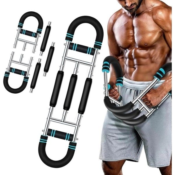 Armtrainer - Krachttrainer - 3 Verstelbare Weerstanden 40-60KG - U-Vorm & Veelzijdig - Afneembaar & Draagbaar - Voor Thuis & Gym