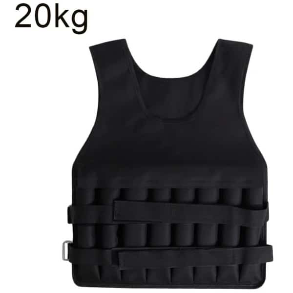 Bearly Gewichtsvest - Fitness Vest - Zwaar Vest - Hardlopen - Fitness - Crossfit - Krachttraining - Verstelbaar In Gewicht - 20KG - Zwart
