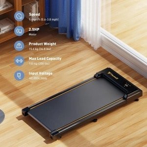 Boleen - Draagbare Loopband - Loopbanden - Hometrainer - LED-Display - 106x48.5x10.6cm - 1-6km/u - Zwart