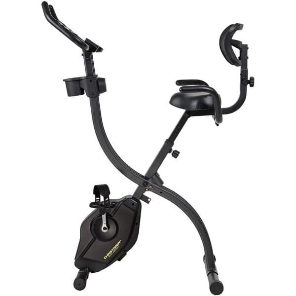 Christopeit opvouwbare hometrainer Velo Fit - fitnessfiets met rugleuning - stille magnetische weerstand, 14 niveaus, ergonomisch verstelbaar zadel, handpulssensoren, hometrainer tot 120 kg