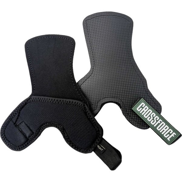 CrossFit CF x MV Grips Groen ONE-SIZE - Sport Handschoenen - Geschikt voor CrossFit, Fitness, Turnen & Gymnastics - Zwart met groen - Maat XL - Grips Vingerloos - Grips zonder Gaten - Ultra Sticky - wrist wraps - ondersteuning pols - 2x zweetbanden