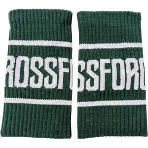 CrossForce 2 Stuks Zweetbanden voor Pols - Polsband - Zweet Wrist Wraps - Unisex Volwassenen - Groen & Wit - Sport - Fitness - CrossFit
