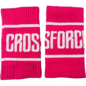 CrossForce 2 Stuks Zweetbanden voor Pols - Polsband - Zweet Wrist Wraps - Unisex Volwassenen - ROZE & Wit - Sport - Fitness - CrossFit