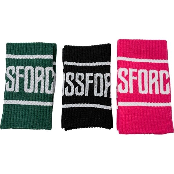 CrossForce COMBIPACK 3x2 Stuks Zweetbanden voor Pols - Polsband - Zweet Wrist Wraps - Unisex Volwassenen - Roze & zwart & groen - Sport - Fitness - CrossFit