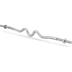 Curl Halterstang 120cm - Gehard Staal voor Krachttraining tot 85kg incl. Sterklemmen